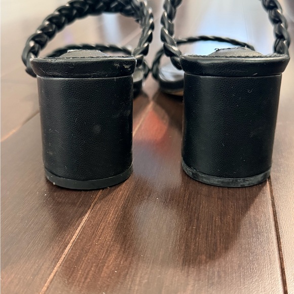 Steve Madden Black Braided Heeled Sandals - Picture 2 of 5